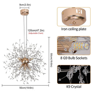 Modern Dandelion Pendant Light Modern  Opulent Multi-Tier Crystal Chandelier