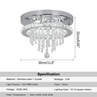Emily Crystal Lamp Modern  Chic Glass Globe Pendant