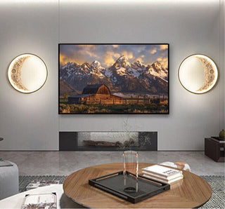 Half Moon Wall Lamp Modern  Sculptural Spiral LED Fixture