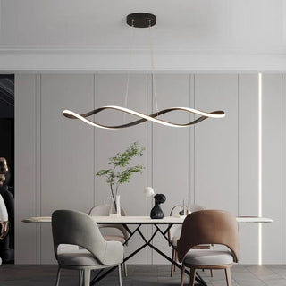 Scandinavian Spiral Artistic Modern  Elegant Teardrop LED Pendant