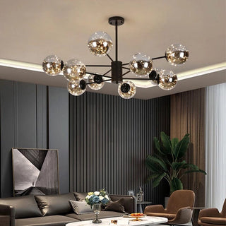 Magic Bean Glass Chandelier Modern  Vintage Brass Accent Lighting
