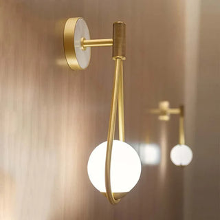 Golden Droplet Lamp Modern  Sculptural Spiral LED Fixture