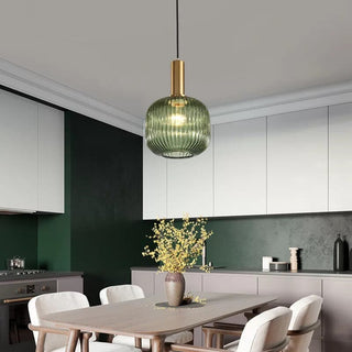 Rosalie Fluted Glass Pendants Opulent Modern Geometric Design Lamp