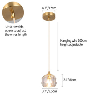Elvi Crystal Pendants Modern  Ultra Slim LED Panel Lighting