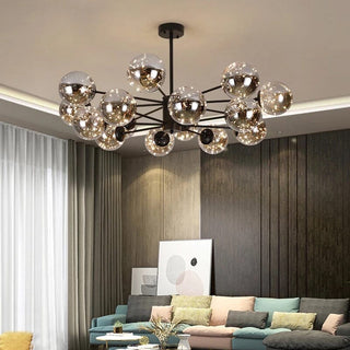 Magic Bean Glass Chandelier Modern  Vintage Brass Accent Lighting