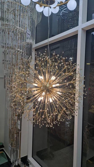 Modern Dandelion Pendant Light Modern  Opulent Multi-Tier Crystal Chandelier