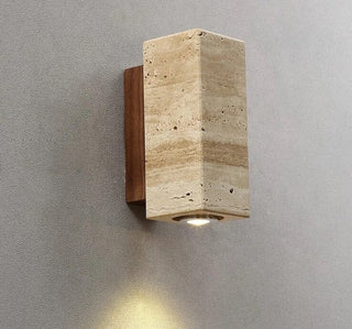 Ebony Travertine Wall Light Modern  Art Deco Inspired Illumination