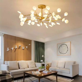 Golden Tree Chandelier Modern  Elegant Teardrop LED Pendant