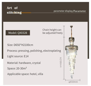 French Empire Chandelier Modern  Sculptural Spiral LED Fixture