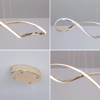 Scandinavian Spiral Artistic Modern  Elegant Teardrop LED Pendant