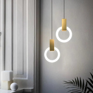 Pendulum Halo Lights Stylish Modern  Ornate Antique Finish Fixture