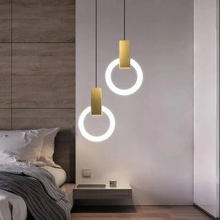 Pendulum Halo Lights Stylish Modern  Ornate Antique Finish Fixture