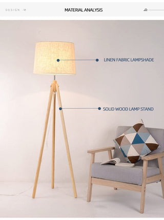 Lillian Wooden Shade Floor Lamp Modern  Sleek Linear Suspension Light