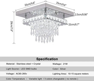 Emily Crystal Lamp Modern  Chic Glass Globe Pendant