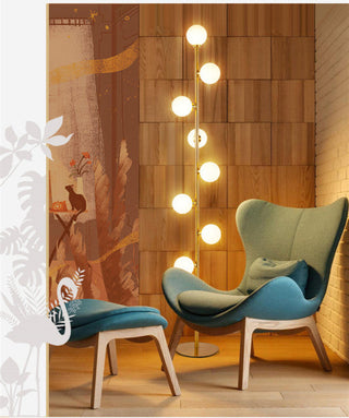 Luna Floor Lamp Modern  Scandinavian Wooden Accent Light