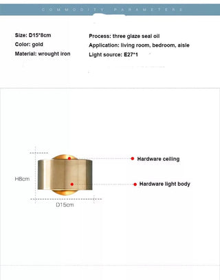 Golden Ring Wall Lamp Modern  Luxury Gold Frame Light Fitting