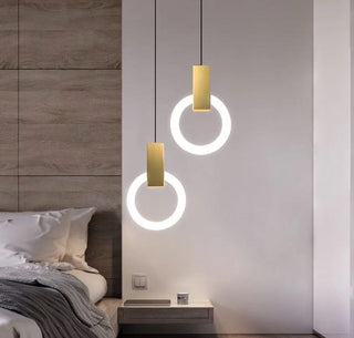 Pendulum Halo Lights Stylish Modern  Ornate Antique Finish Fixture