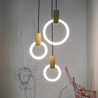 Pendulum Halo Lights Stylish Modern  Ornate Antique Finish Fixture