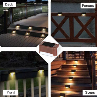 LED Solar Staircase Lights Modern Geometric Design Lamp