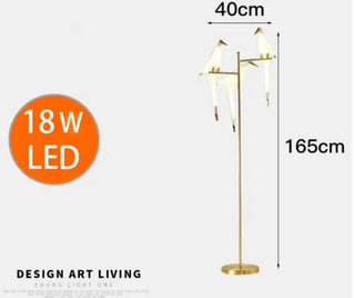 Nordic Acrylic Bird Floor Lamp Modern  Bohemian Rattan Woven Pendant