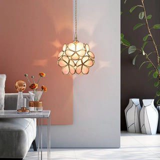 Zynella Flower Glass Pendant Modern  Minimalist Round Flush Mount