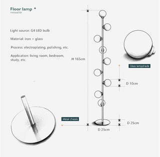Luna Floor Lamp Modern  Scandinavian Wooden Accent Light