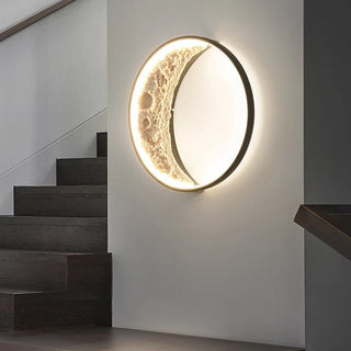 Half Moon Wall Lamp Modern  Sculptural Spiral LED Fixture