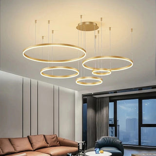 Circular Luna Lamp Modern  Handcrafted Artisan Ceiling Light