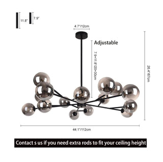 Flint Sputnik Chandelier Modern  Rustic Industrial Hanging Lamp