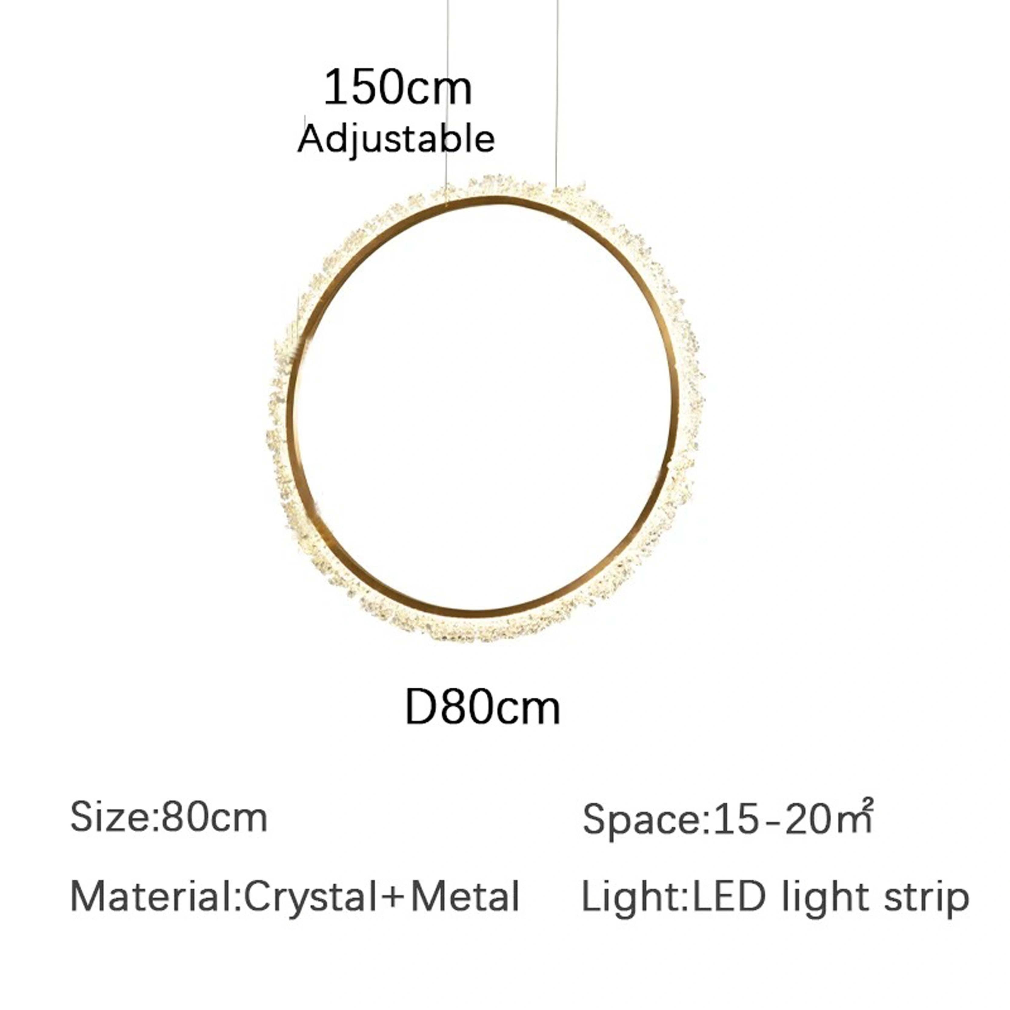 Zynella Luxury Crystal Ring Pendant Chandelier