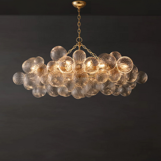 Zynella Blown Glass Pendant Modern  Classic Drum Shade Ceiling Light