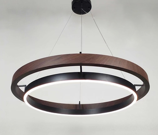 LOVO Circular Wood Chandelier Modern  Minimalist Round Flush Mount