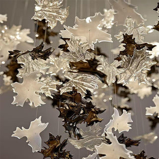 Floating Leaves Modern Chandelier Modern  Vintage Brass Accent Lighting