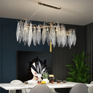 Marvento Rectangular Chandelier Modern  Sculptural Spiral LED Fixture