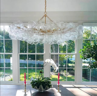 Zynella Blown Glass Pendant Modern  Classic Drum Shade Ceiling Light