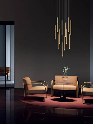 Dorset Staircase Tube Chandelier Modern  Bohemian Rattan Woven Pendant
