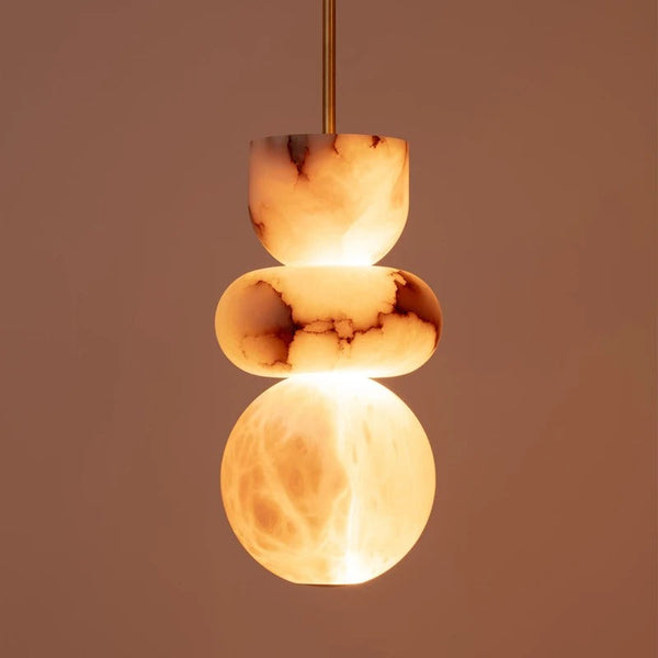 Enzo Marble Pendant Modern  Bohemian Rattan Woven Pendant - Zynella