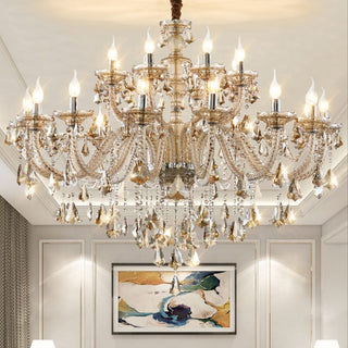 Zynella Italian K9 Candlestick Chandelier Modern  Sleek Linear Suspension Light