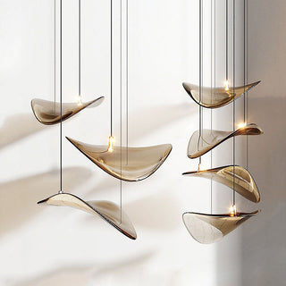 Zynella Floating Leaf Chandelier Modern  Opulent Multi-Tier Crystal Chandelier