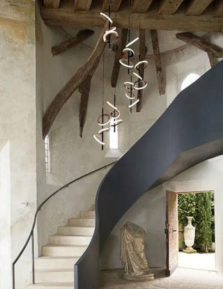 Rayla Ring Staircase Chandeliers Classic Modern  Luxury Gold Frame Light Fitting