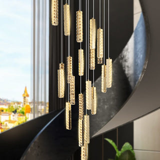 Angelica Chandelier Modern  Sculptural Spiral LED Fixture