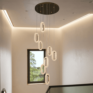 Modern Led Oval Pendant Light Modern  Opulent Multi-Tier Crystal Chandelier