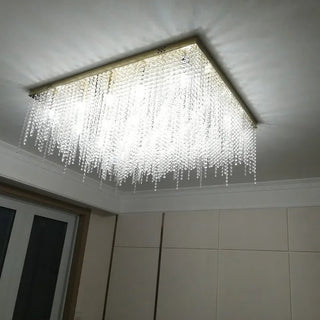 Ashton Square Ceiling Light Modern  Opulent Multi-Tier Crystal Chandelier