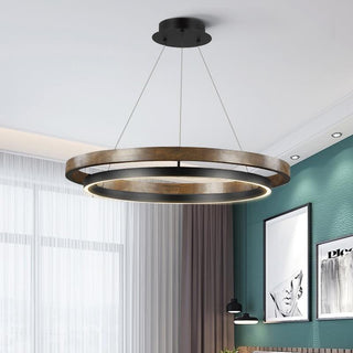 LOVO Circular Wood Chandelier Modern  Minimalist Round Flush Mount