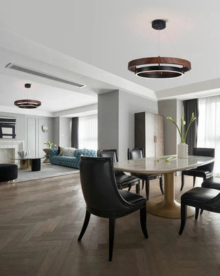 LOVO Circular Wood Chandelier Modern  Minimalist Round Flush Mount
