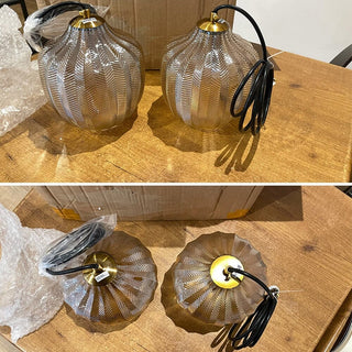Mona Glass Pendant Lights Modern  Luxury Gold Frame Light Fitting
