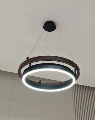 LOVO Circular Wood Chandelier Modern  Minimalist Round Flush Mount
