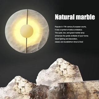 Ethereal Moon Marble Wall Lamp Modern  Handcrafted Artisan Ceiling Light