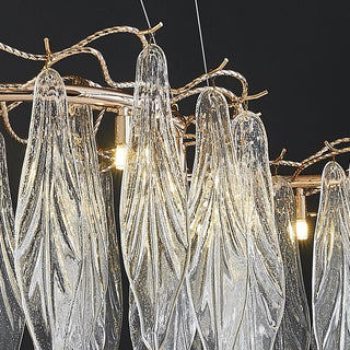 Marvento Rectangular Chandelier Modern  Sculptural Spiral LED Fixture