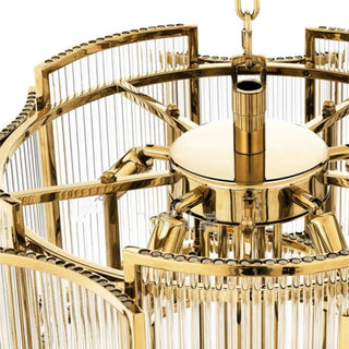 Luma Glass Chandelier Modern  Vintage Brass Accent Lighting